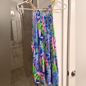 Lilly Pulitzer XL Bowen Halter Top Blue Grotto Beleaf in Yourself